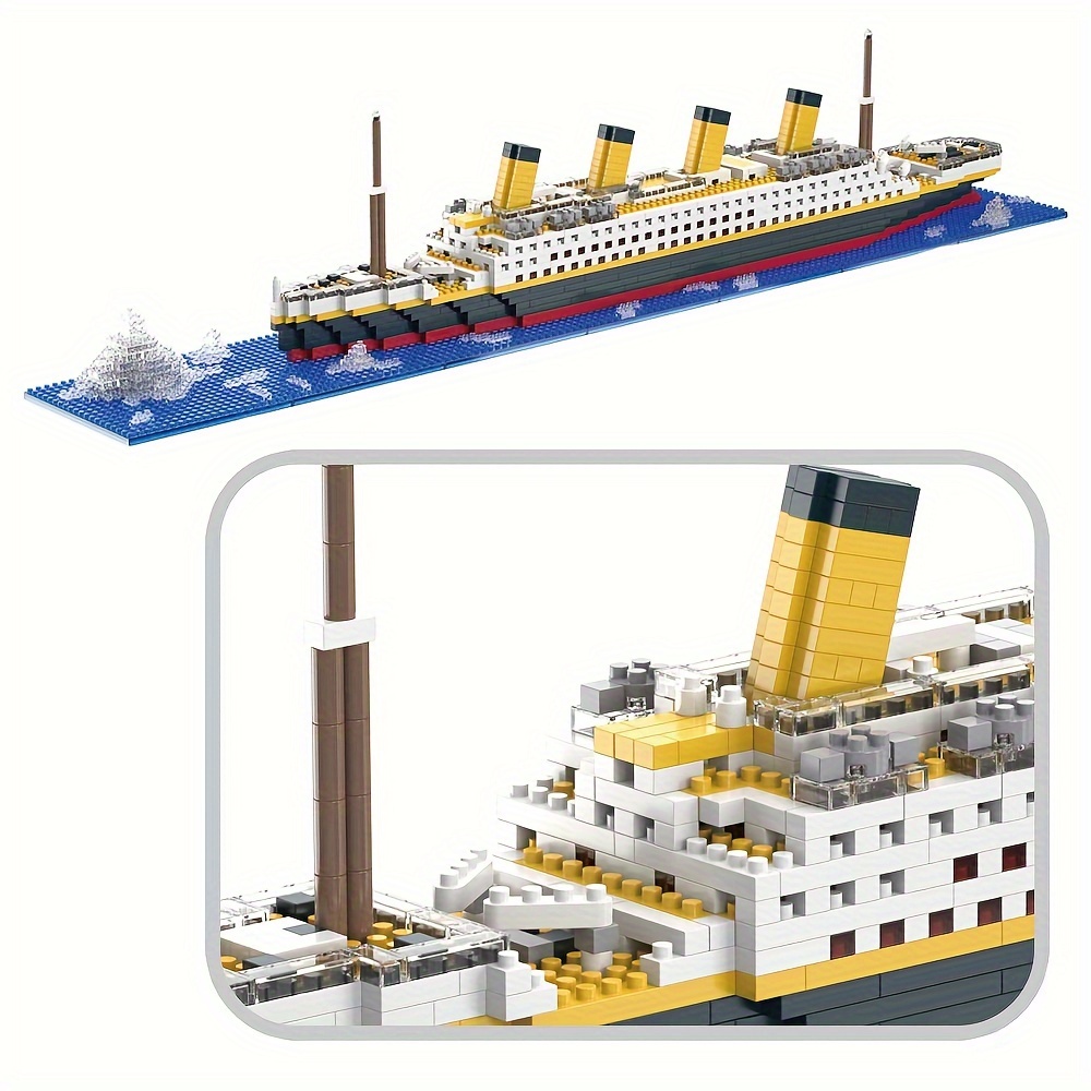 Building Blocks Titanic ShipBoat 3D Model Educational Gift Toys for  Children 194PCS 