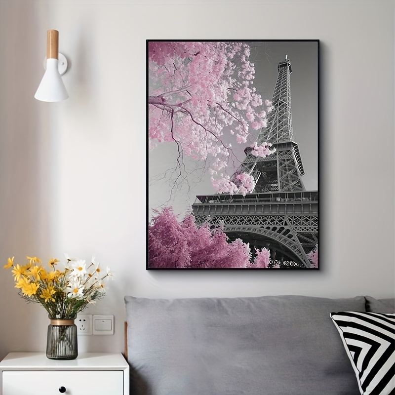 Pink Eiffel Tower Wall Art Romantic Paris Fashion Women Canvas Wall Decor  Butterfly Eiffel Tower Picture Painting Print Modern Atwork For Girls Women  Room Bathroom Office Framed Ready to Hang 12x16 