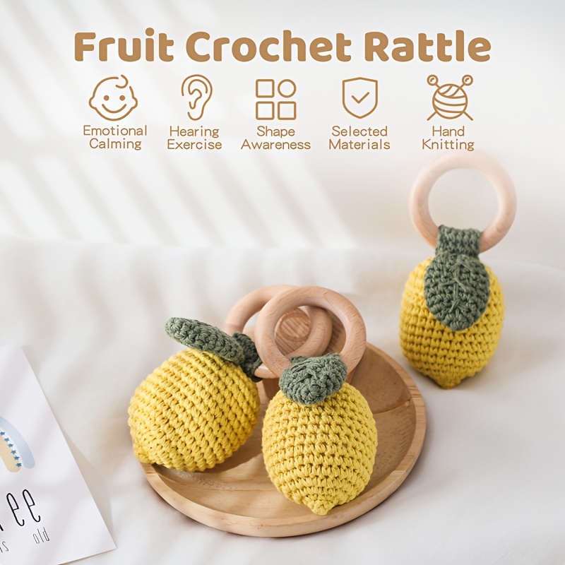 Crochet Avocado Crocheted Avocado with Base Handmade Fruit for Emotional Support Stress Relief Positive Life Knitting Toy for Kids Adults Comforting