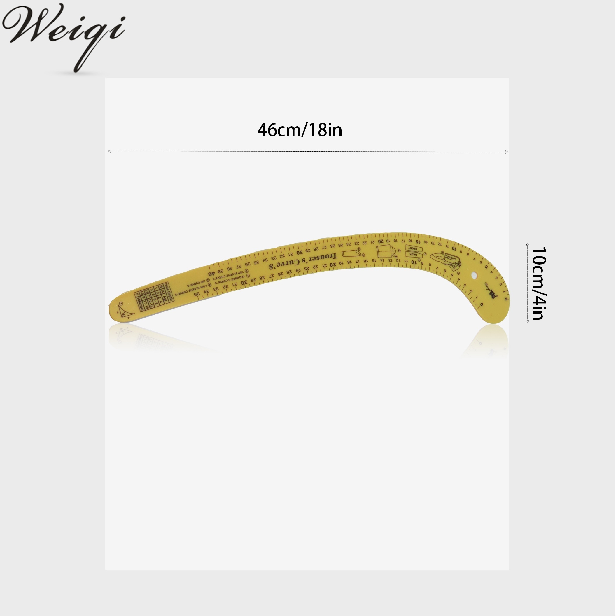 Metric Sewing Ruler French Curve for Pattern Making Drafting, Clear Acrylic Fashion Designer Ruler in cm , Trousers Curve, Size: As described