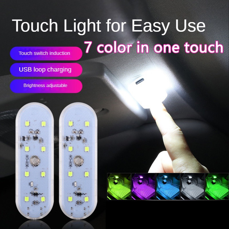 2pcs Voiture 6LED Intérieur Touch Light Mini Voiture Toit - Temu Canada