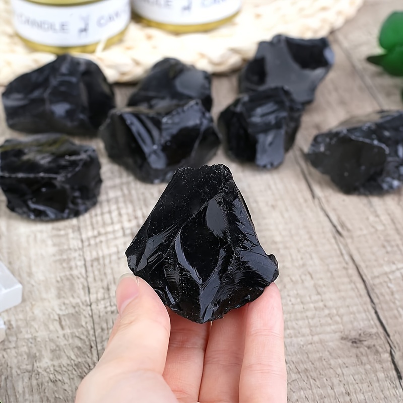 Natural Black Obsidian Chips Polished Tumbled Stones Gravel - Temu