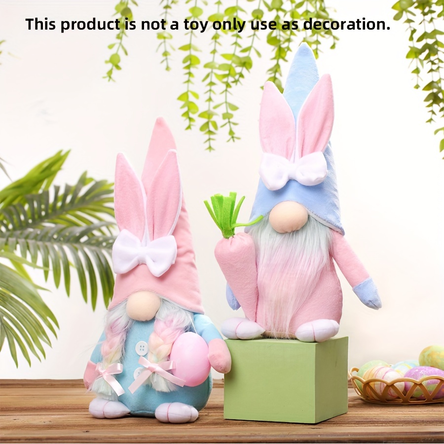 4 PièCes SéRies Lapin de Pâques Carotte Gnome DéCoration PoupéE en