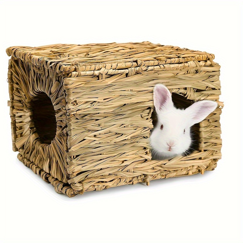 1pc Pet Wooden Diy Hideout House For Hamster Rabbit Small - Temu