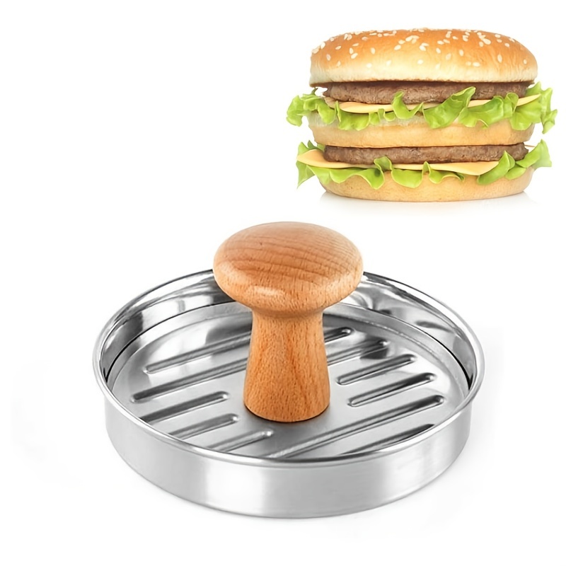 Herramienta Burger Smasher - Superficie lisa y antiadherente - Utensilio  redondo para asar empanada de carne