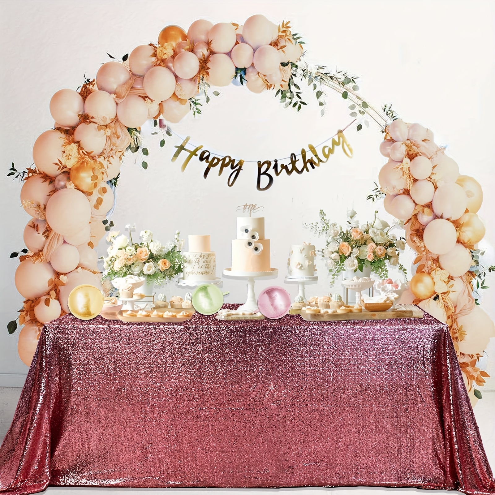 Decoraciones de cumpleaños número 50 para mujer, decoraciones de fiesta de  cumpleaños número 50, color burdeos, oro rosa, decoraciones de otoño 50