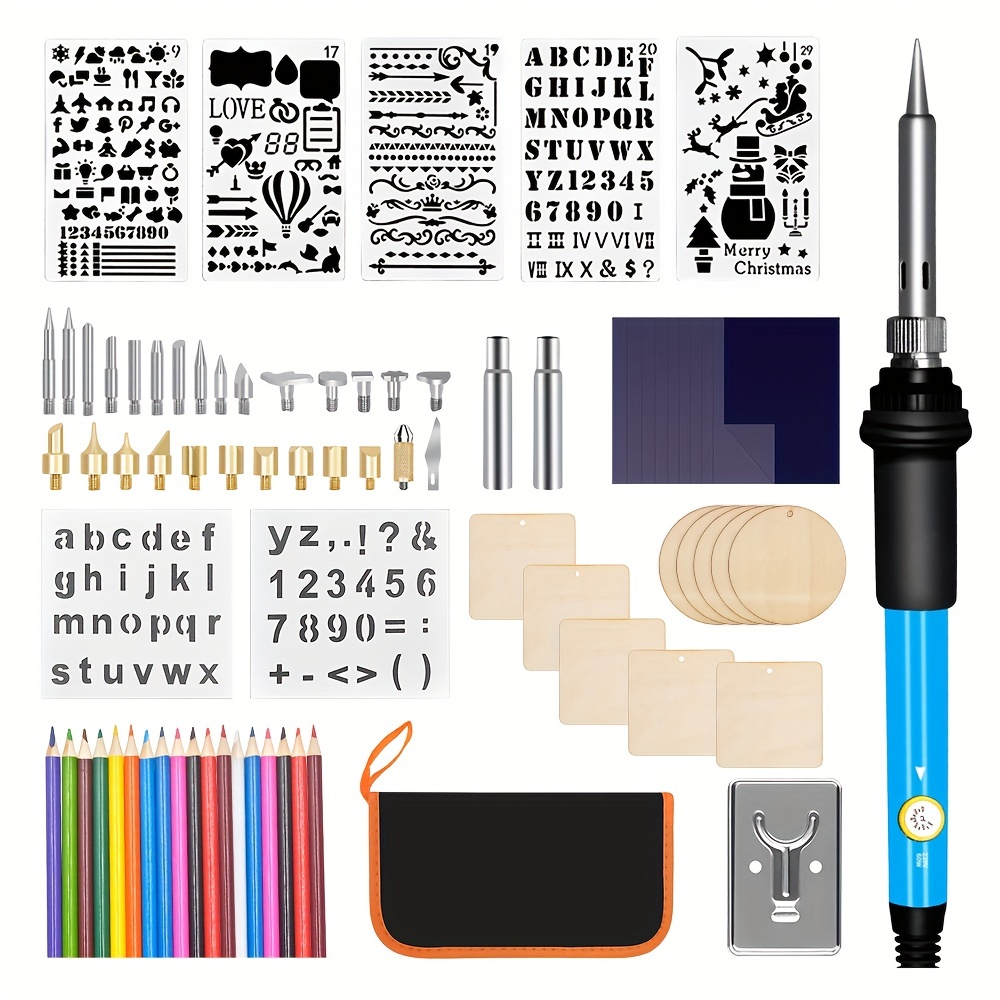 1 Set Wood Burning Kit, 110V 60W Wood Burning Tool With Adjustable  Temperature, Wood Burner Pen For Embossing Carving Soldering