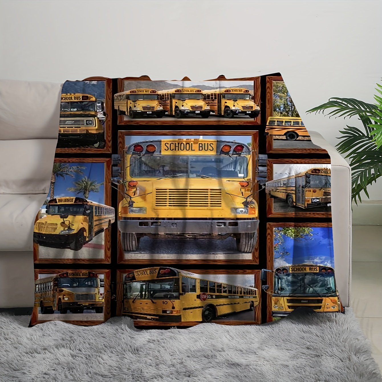 Bus Driver Appreciation Gifts Blanket 60x50 - School Bus Driver Gifts  Throw Blanket - Birthday Graduation Gifts for Bus Drivers Blankets - Back  to