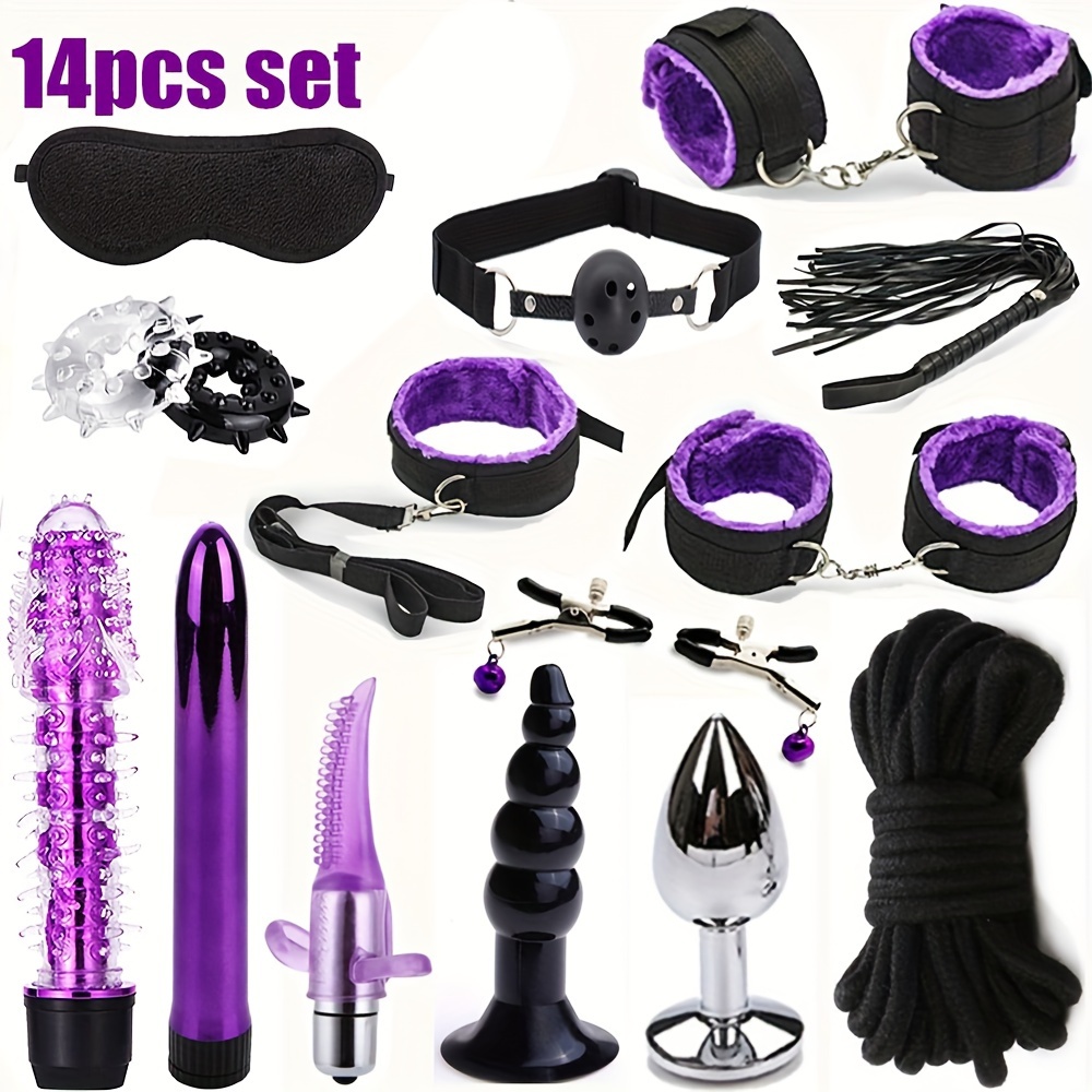  Juego de 10 piezas de productos sexuales juguetes eróticos para  adultos BDSM juego de bondage sexual, esposas, pinzas de pezón, cuerda de  látigo, juguetes sexuales para parejas, 7 unidades : Salud
