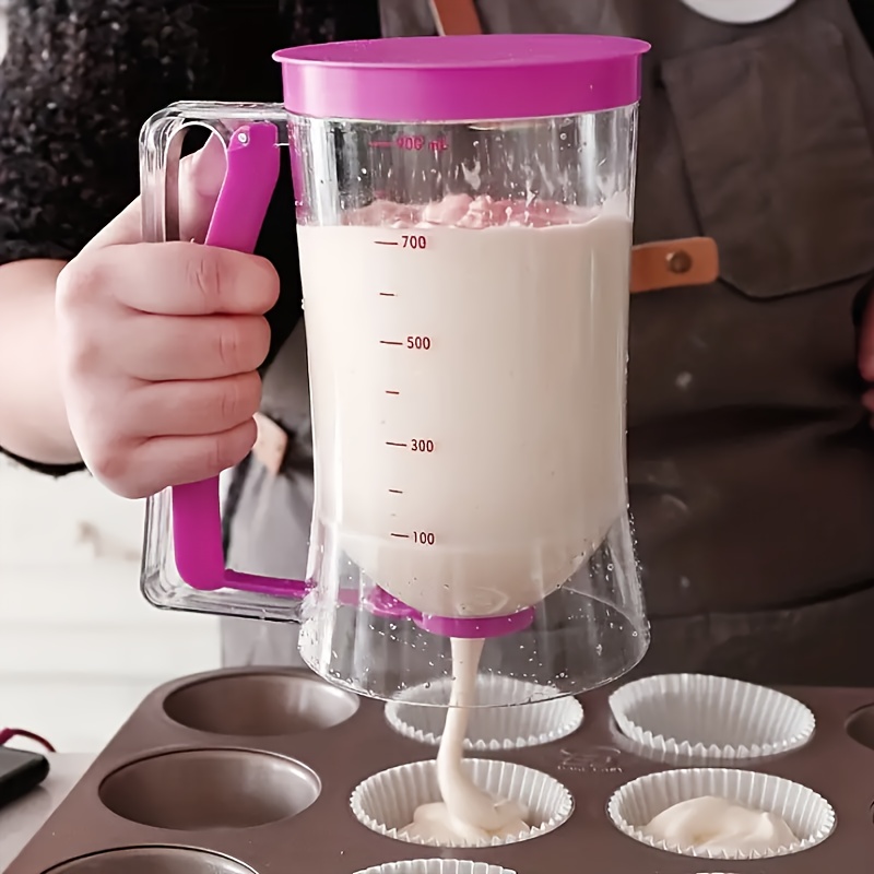 1pc 1000ml/33.8oz Pancake Batter Dispenser and Mixer with Blender Ball and  Wire Whisk - Perfect for Cupcakes, Waffles, Cakes, and Any Baked Goods -  Easy Squeeze Batter Bottle for Precise Measurements and