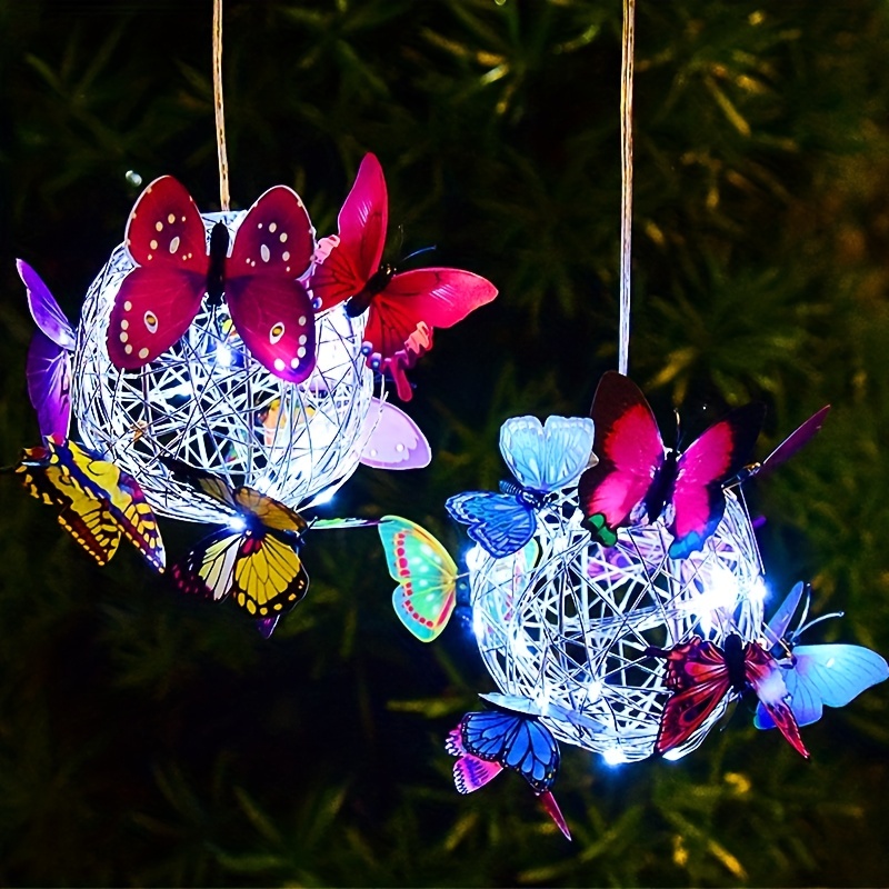 Solar/Battery Powered Flying Wobble Fluttering Hummingbird Butterfly for Garden Yard Plants Flowers Patio Landscape Outside Ornament Decor Color