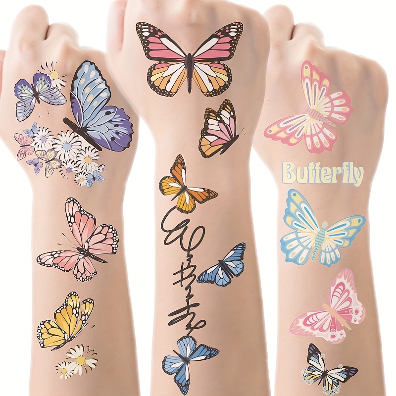 Temporary Tattoo Marker Pens, 10 Body Markers, Butterfly Temporary