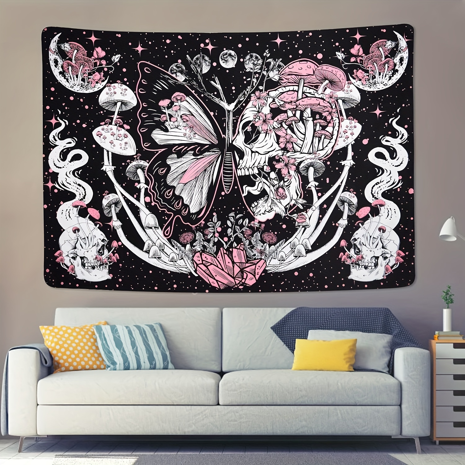 Ghost Mom Coraline Duotone Tapestry Polyester Black Tapestry - Temu