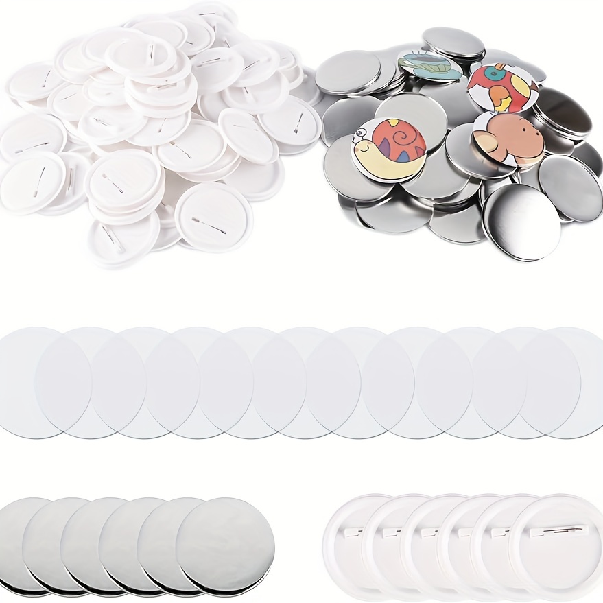 200Pcs Blank Badge Pin Button Maker Parts Material Supplies 25-58MM DIY Button  Maker Making Punch