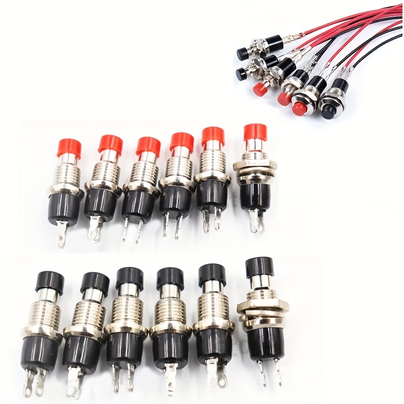 Quentacy Push Button Switch Waterproof On-Off Light Wired Switches 12V for Motorcycle/Car 5pcs (Black)