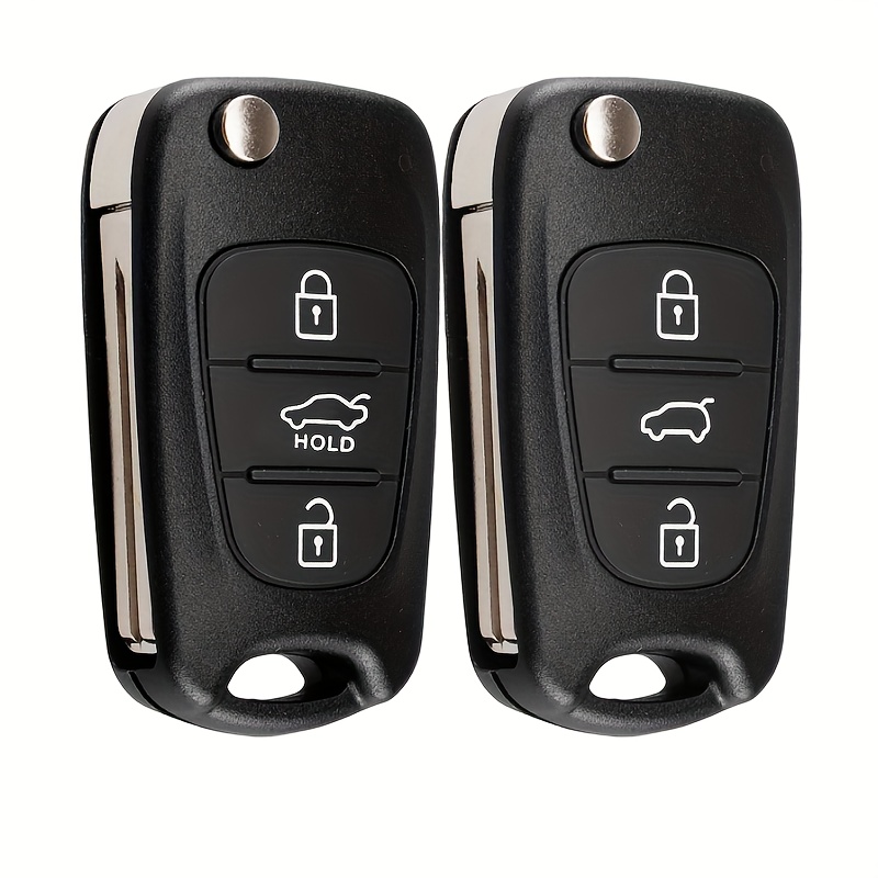 Schlüssel Hülle Leder Auto Schlüsseltasche mit schlüsselanhänger für 3- Tasten Keyless Go Fernbedienung Autoschlüssel Rotes Nähen 1 Stück Modell E  : : Auto & Motorrad