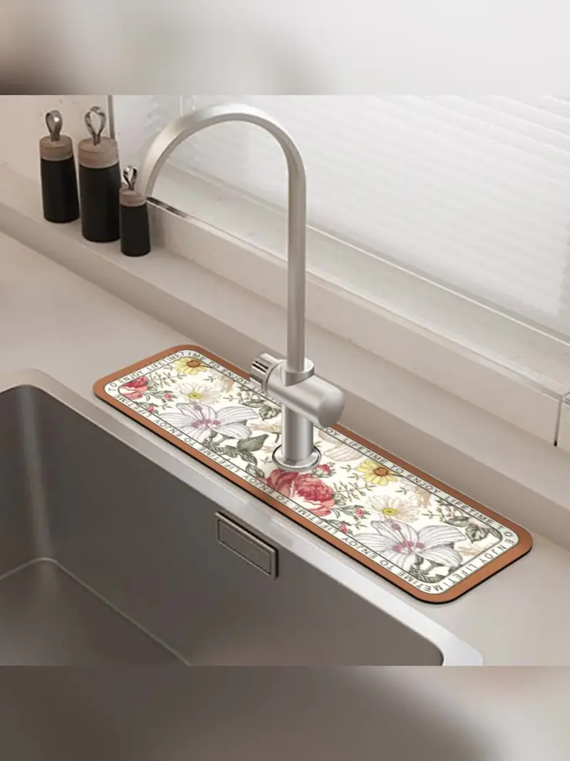 Kitchen Sink Splash Mat Silicone Mud Faucet Absorbent Mats Sink