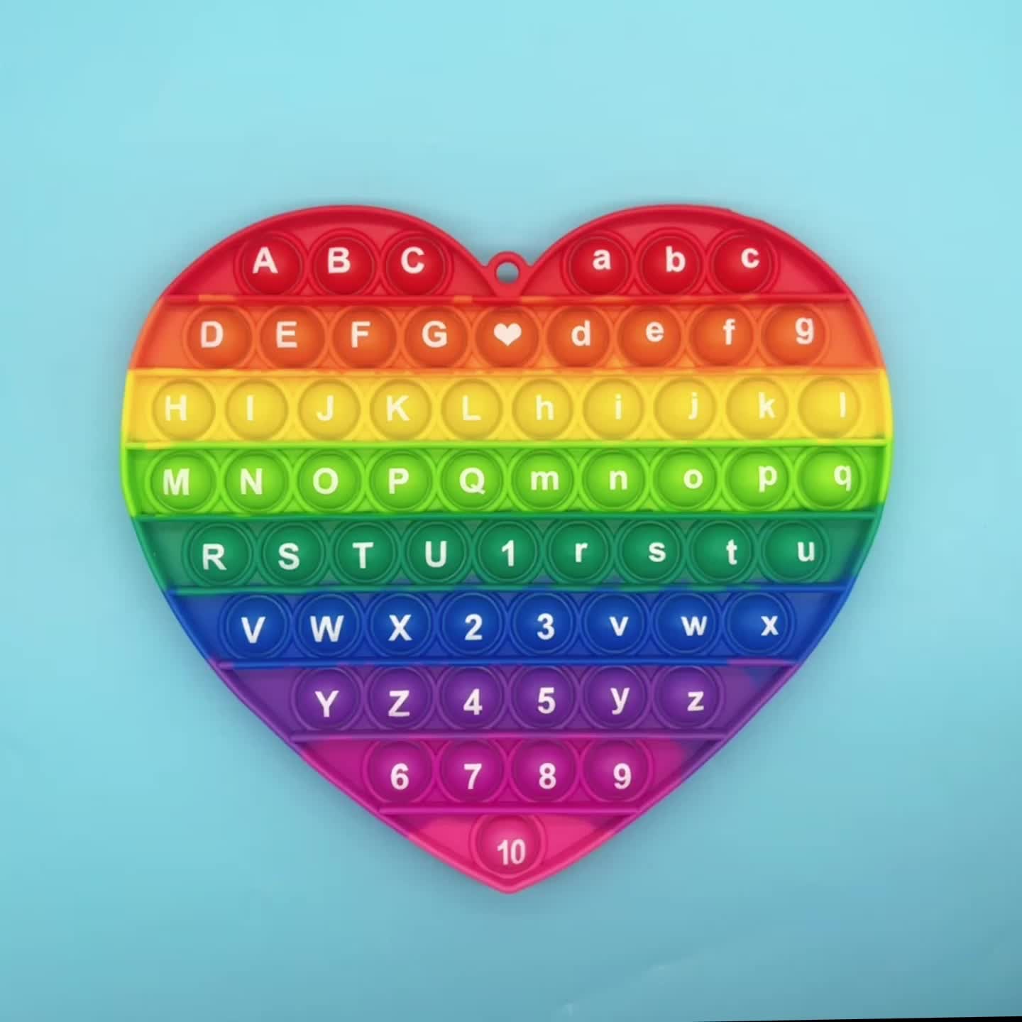 Alphabet Numbers Learning Board Game with Silicone Heart-Shaped Design