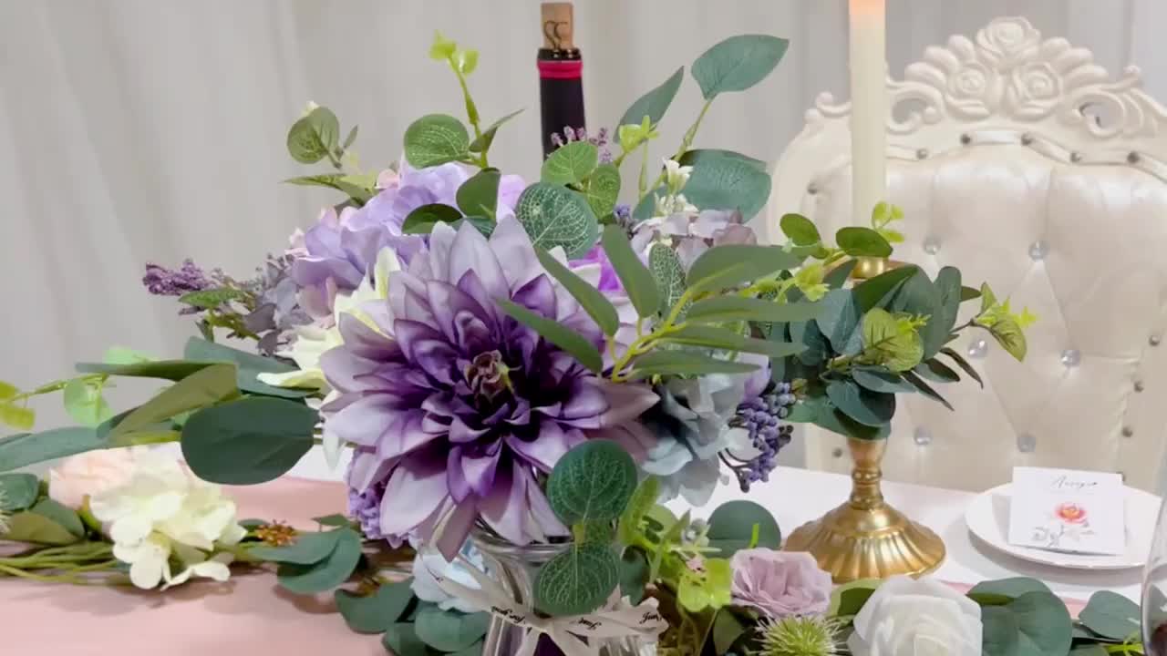 Artificial Flowers Combo Box Set purple Silk Fake Flowers - Temu