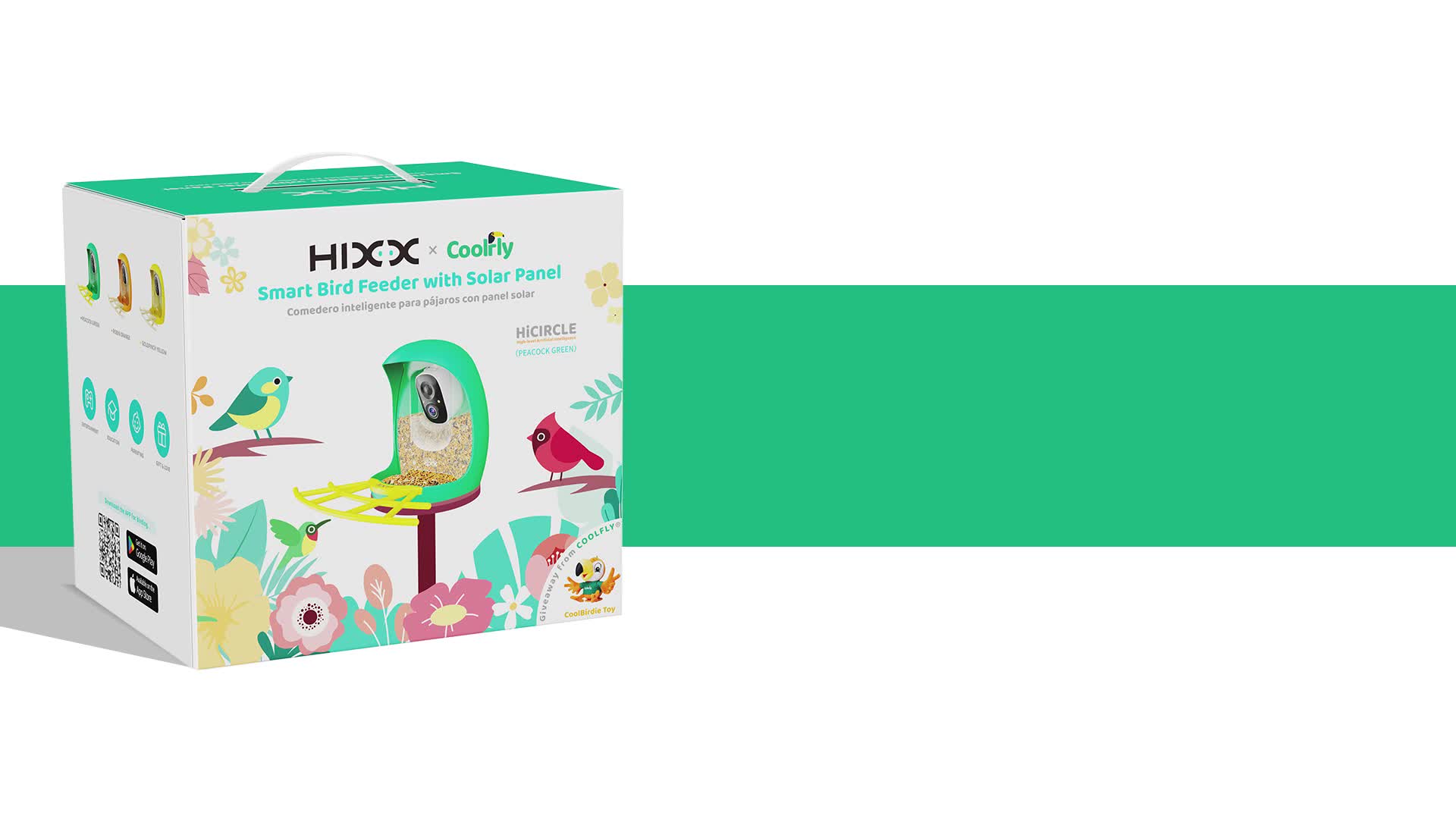 HIXX Smart Bird Feeder with 2K HD Camera, AI Bird Identification, Color Night Vision, Black or Red