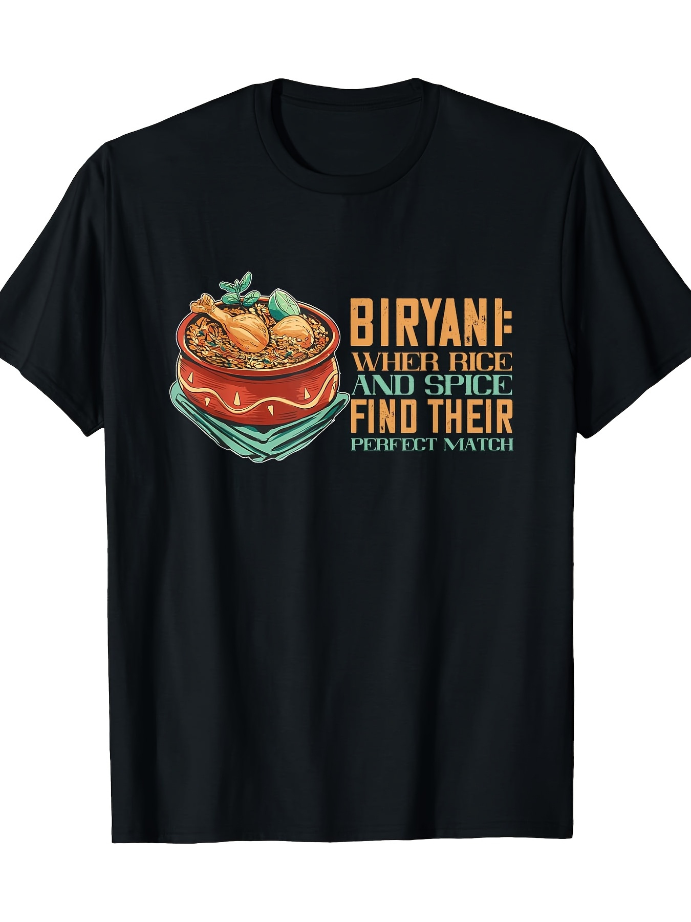 biryani masala spice indian curry t shirt genuine rice & spice design, casual round neck tee for fans of indian cuisine, machine washable gift