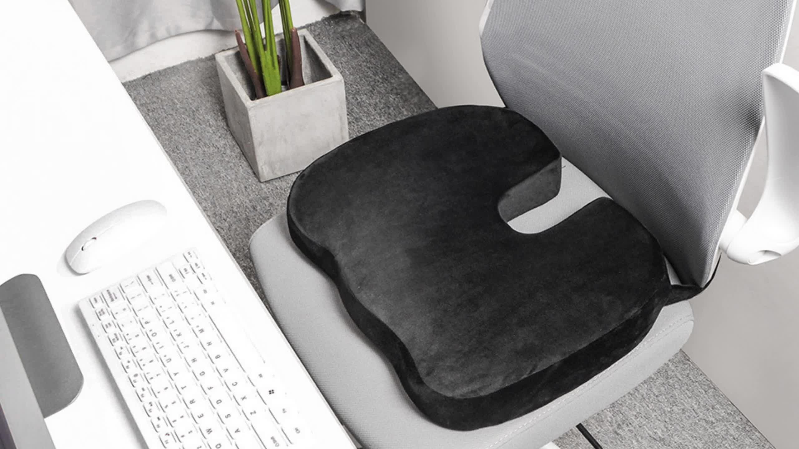 Memory Foam Seat Cushion For Office Chair, Desk, Car, Truck, And Airplane  Travel - Reduces Back Pain And Improves Comfort - Temu