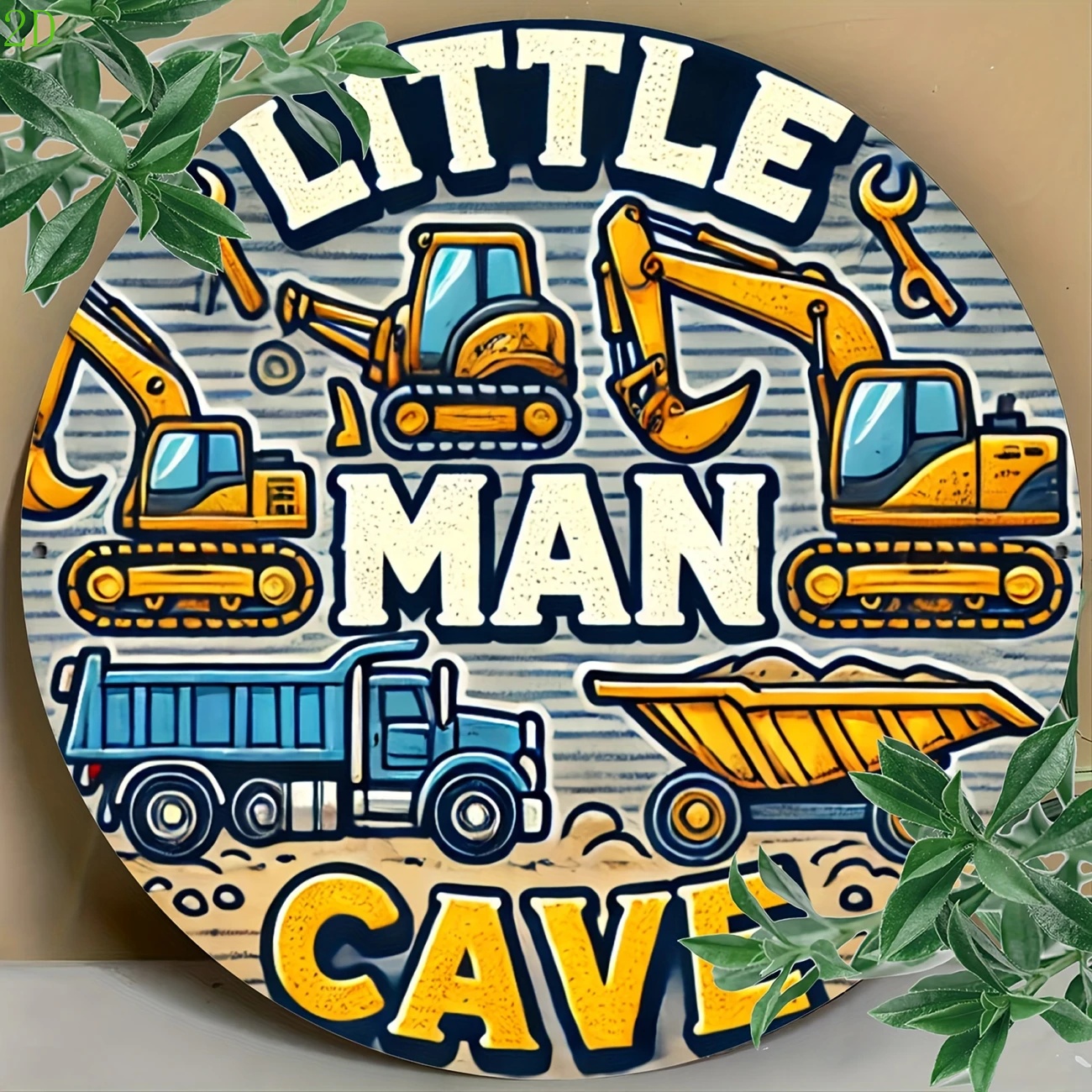 2d Flat - 1pc Metal Wall Art Little Man Cave | Wall Decor With And Heavy Machines, Perfect For And For Bar Decor, , Wall Hanging