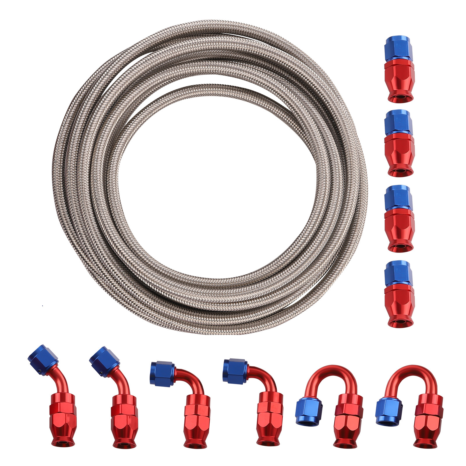 6 Meter An6 Stainless Steel Ptfe Fuel Line Hose With Swivel Fitting Return Kit