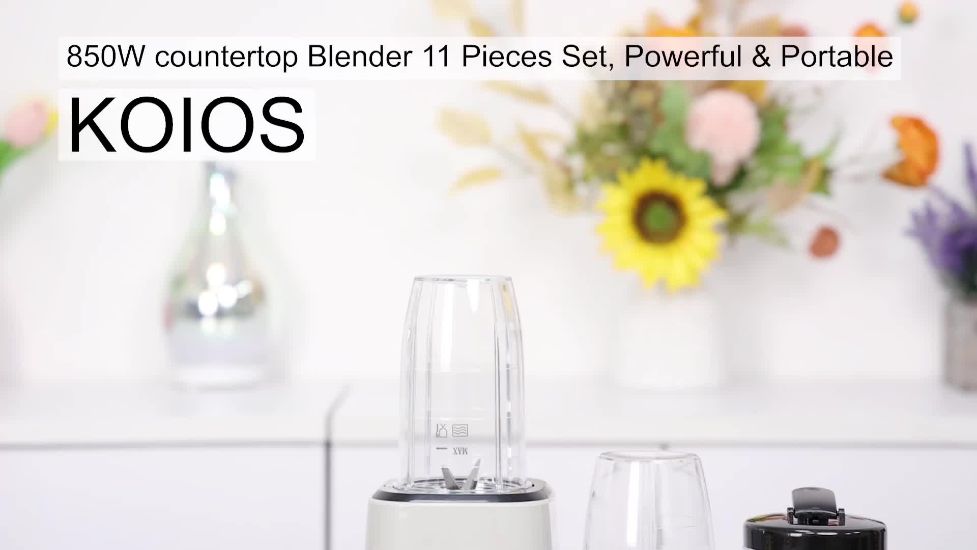  KOIOS 900W Countertop Blenders to Make Shakes and Smoothies  Protein Drinks Baby Food Nuts Spices, Beans Grinder, 11 Pes Personal Blender  with 2x18.6oz and 10oz Cups,BPA Free: Home & Kitchen