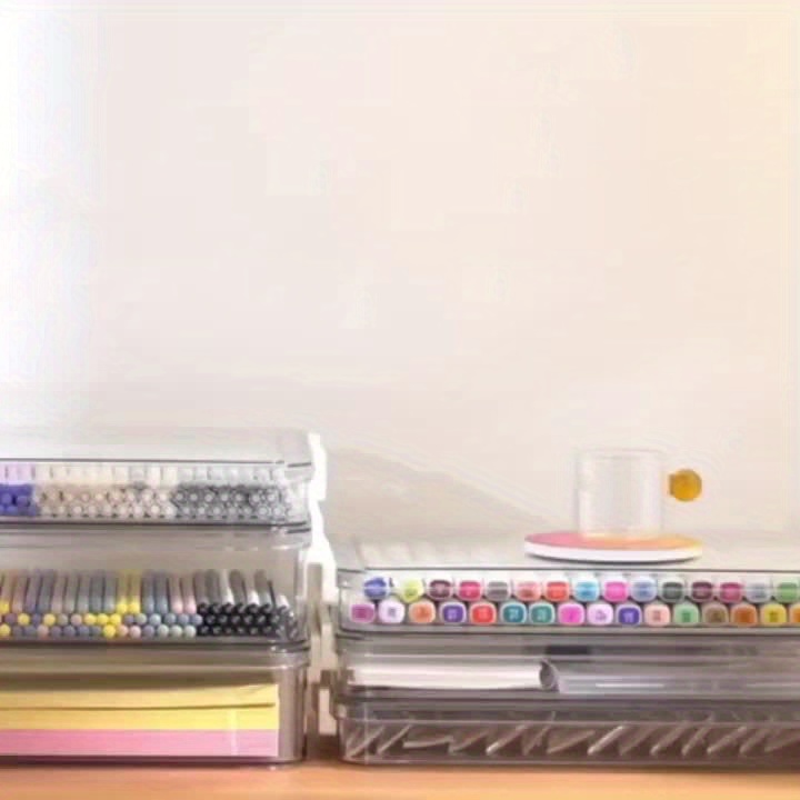 BTSKY Lot De 4 Boîtes De Rangement Empilables En Plastique Transparent A4 Plus Avec Boucle Fournitures De Bureau Accessoires De Bureau Etui De Protection De Dossier Etui De Projet Portable