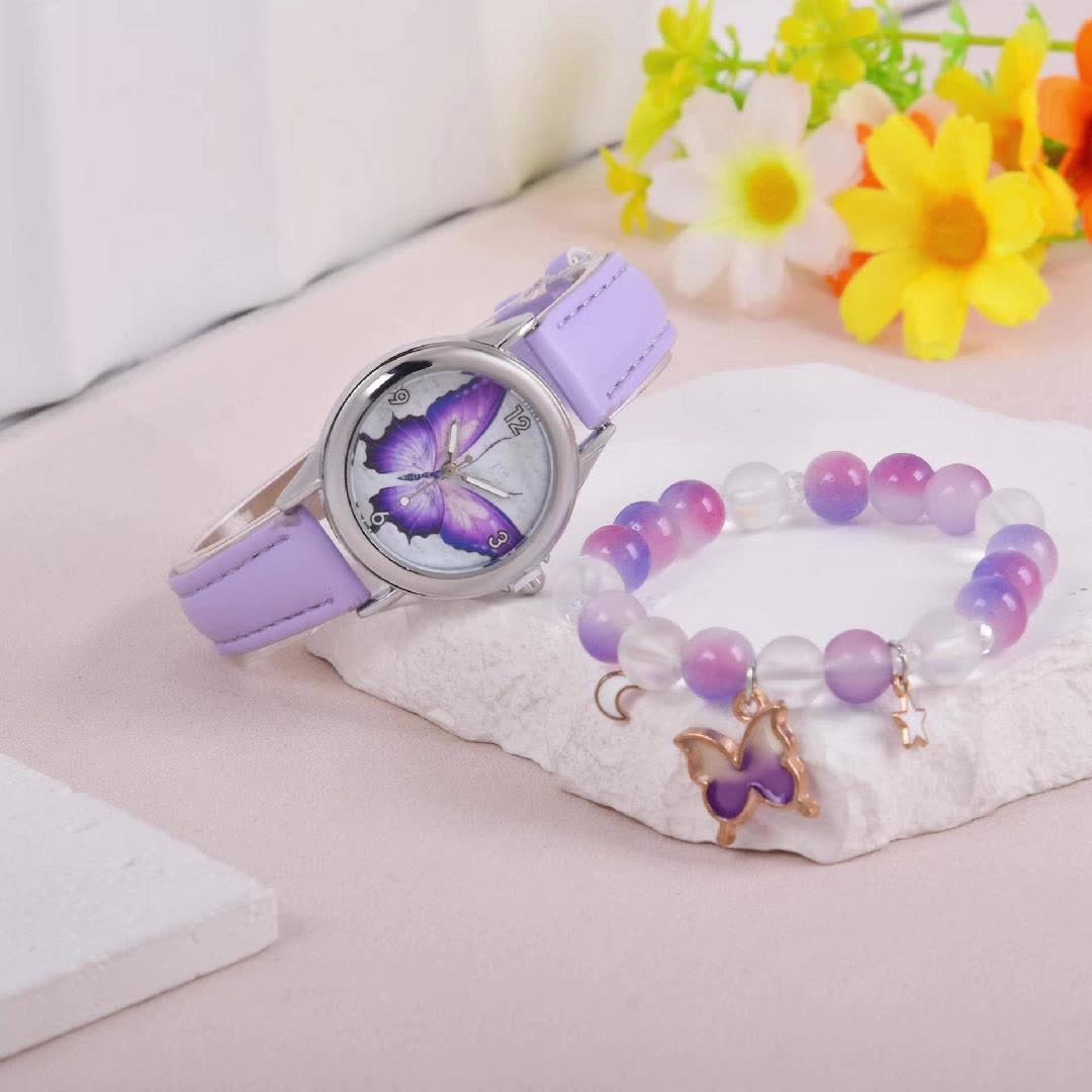 Buy Astro Butterfly Print Strap Digital Watch In Purple
