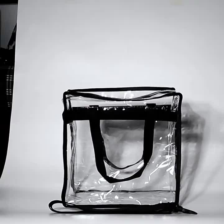 Black PVC Clear Tote Bag Summer Beach Bag