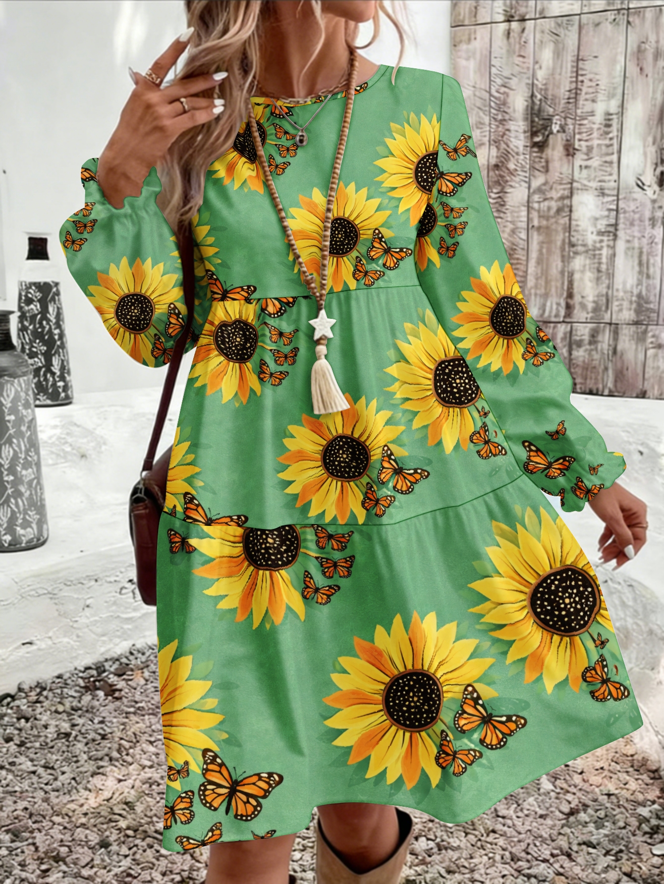 sunflower dress women sold on Temu United States