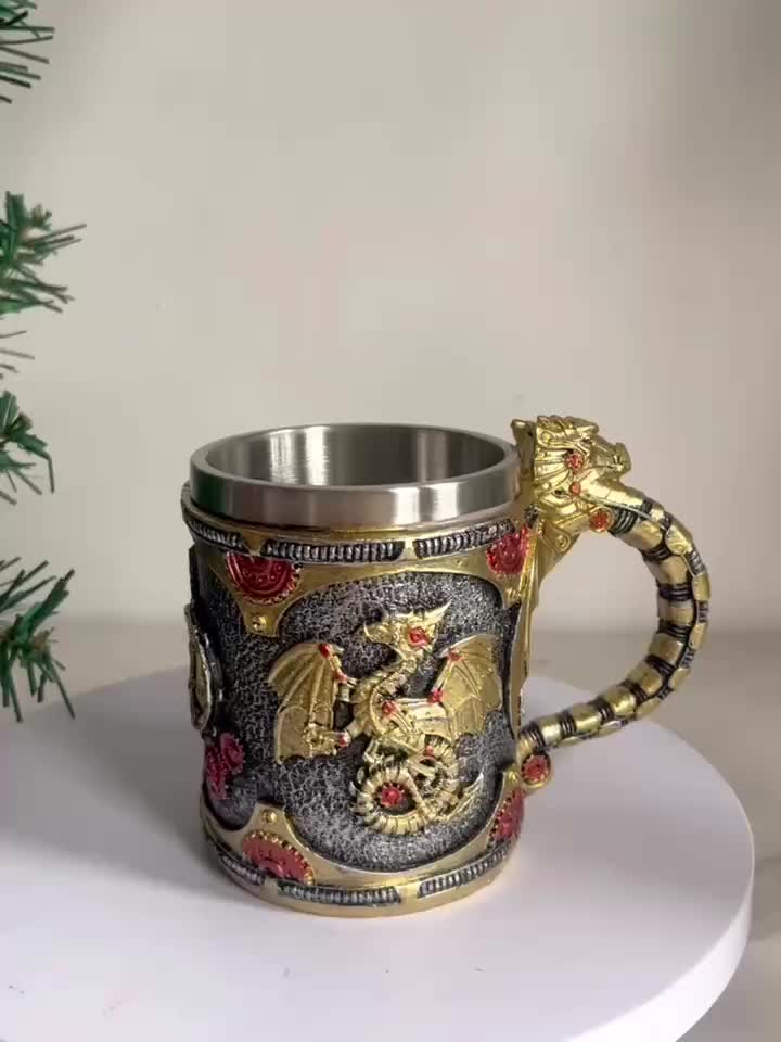 Dragon Coffee Mug Stainless Steel Coffee Cups Creative Cool - Temu