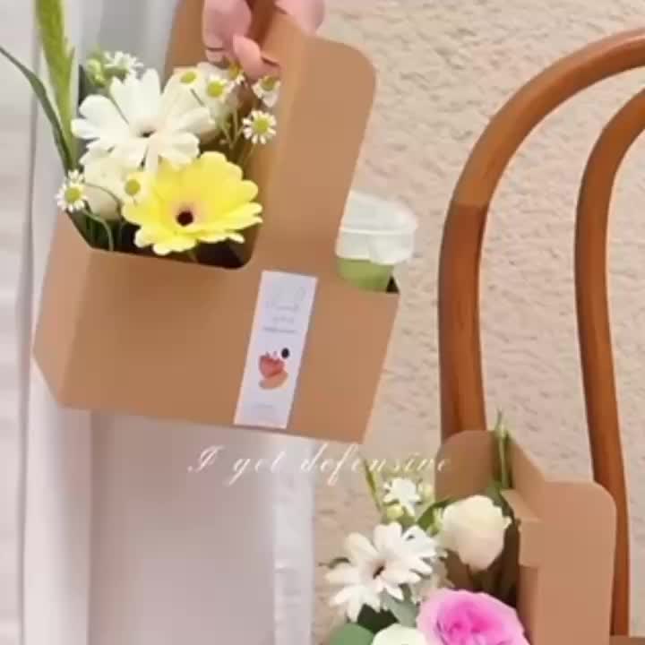 Kraft Paper Bags Flowers Portable Candy Gift Packaging Pouch Wedding New  Year Paper Open Top Craft