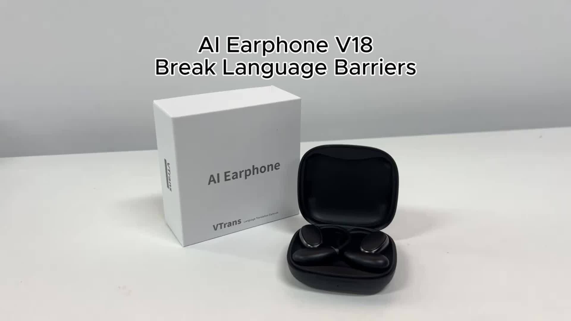 VTrans AI Earphone V18ワイヤレスイヤホン Vormor V18 Translator Earphones 150 Languages Two-way