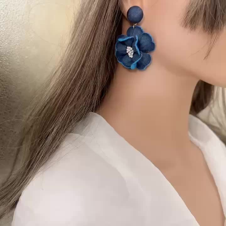 Boho French Floral Dangle Earrings for Women