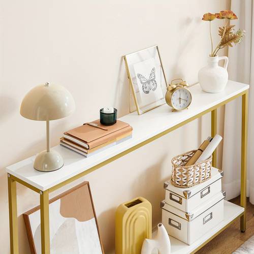 sofa side console table sofa table with support bar for entryway hallway living room 47 2 inch