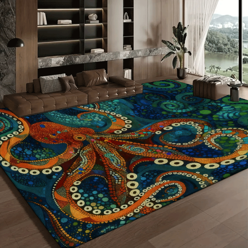 Temu – TEMU Colorful Octopus Pattern Area Rugs. Velour Mat Area Rugs Products Rug Under Bed Washable Rugs Outdoor Carpet Home Decor Machine Washable Large