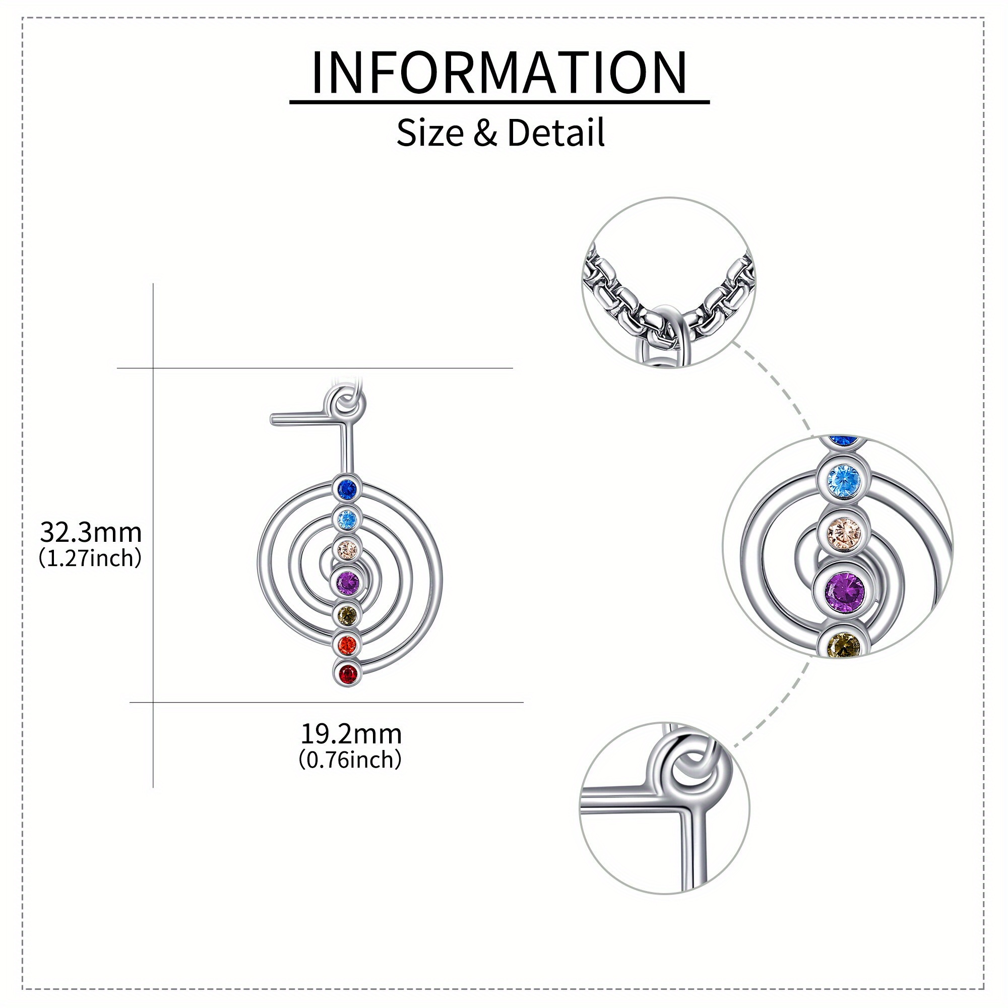 Sterling Silver Chakra Symbols Necklace