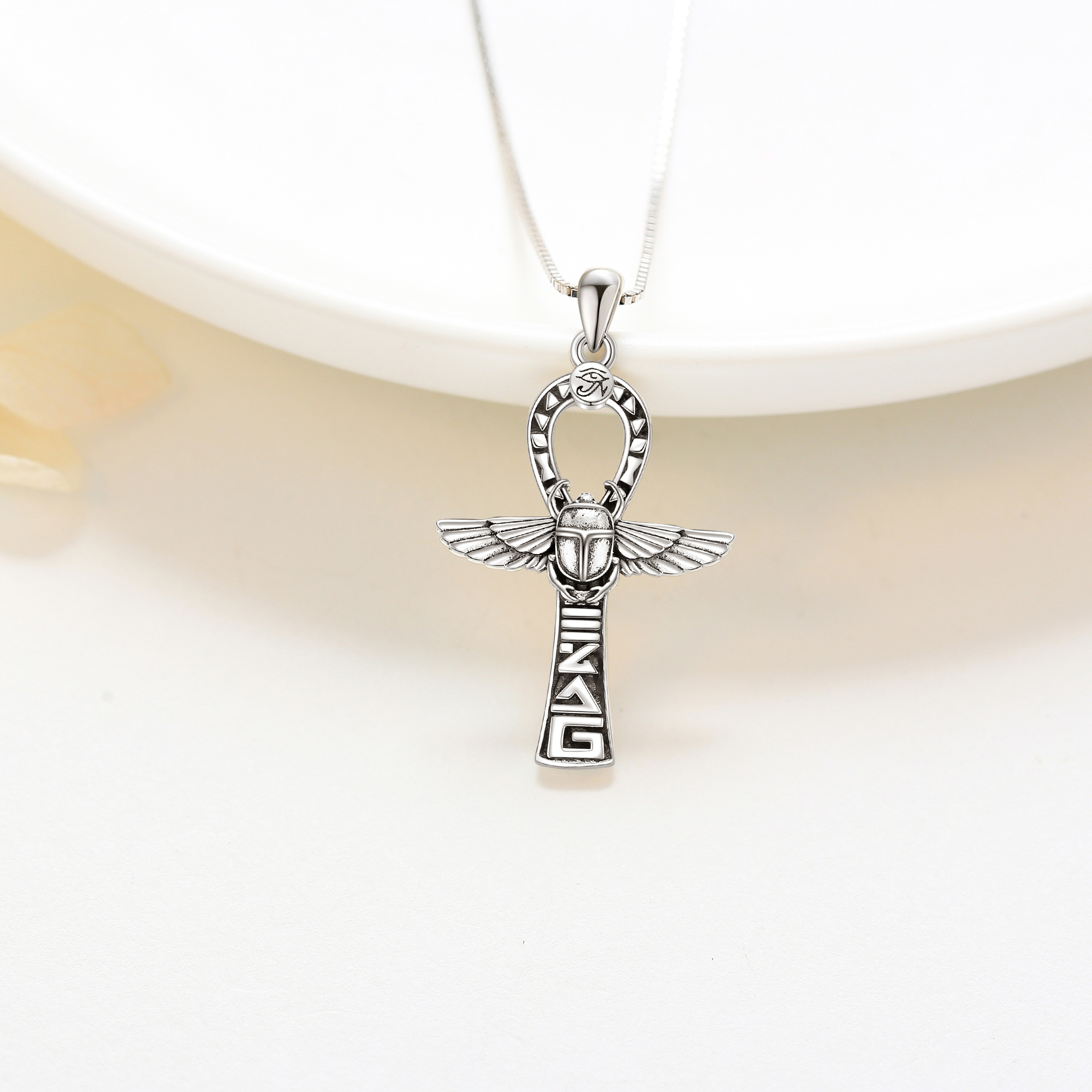 925 Sterling Silver Ankh Necklace, Unisex Daily Wear