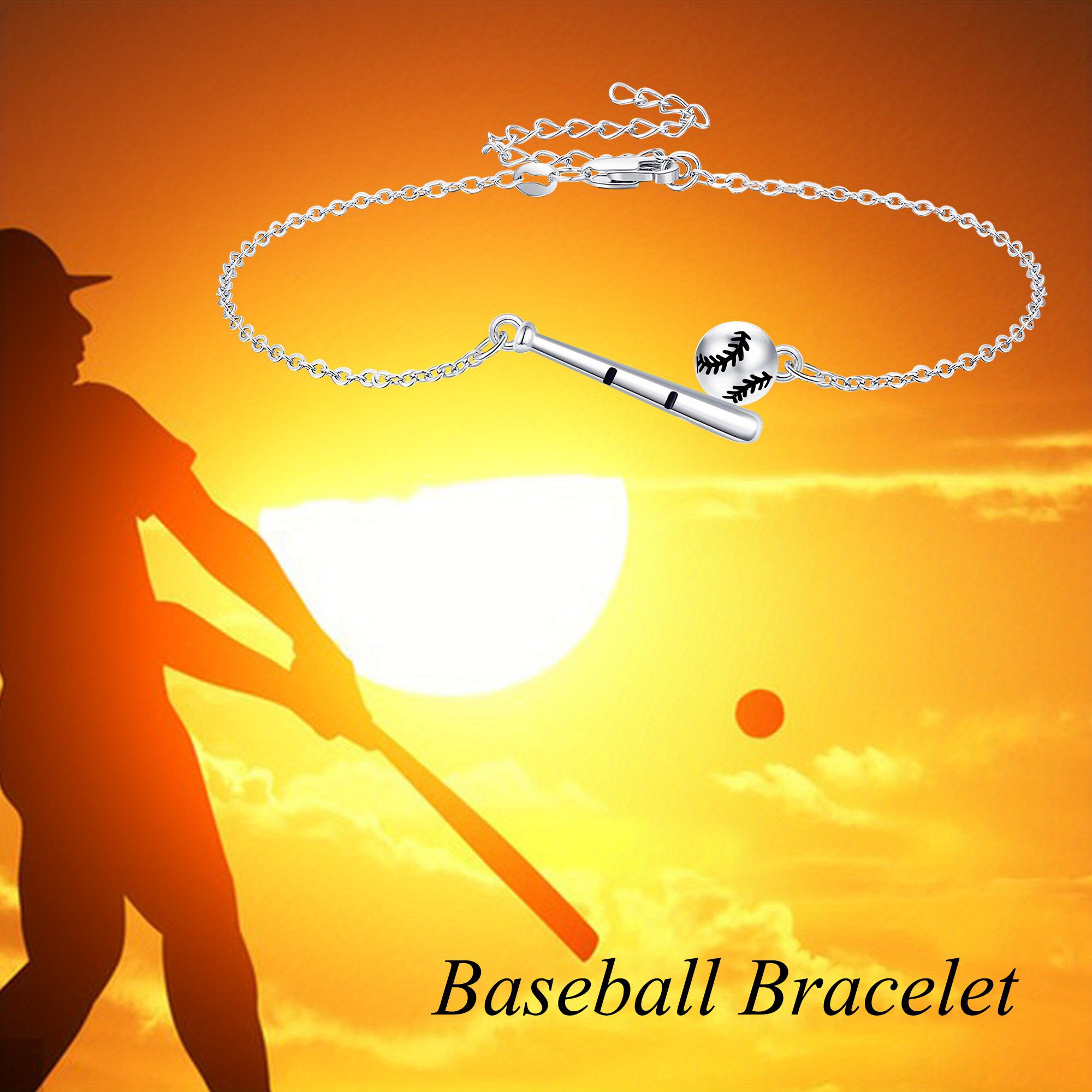 Women's 925 Sterling Silver Baseball Bracelet