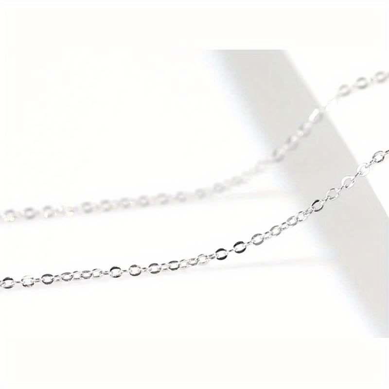 925 Sterling Silver Women's Simple Chain Necklace Chain Cable Bamboo Twisted Chain Side Bead Box Chain Necklace Birthday Jewelry, Jewels Gift,Temu