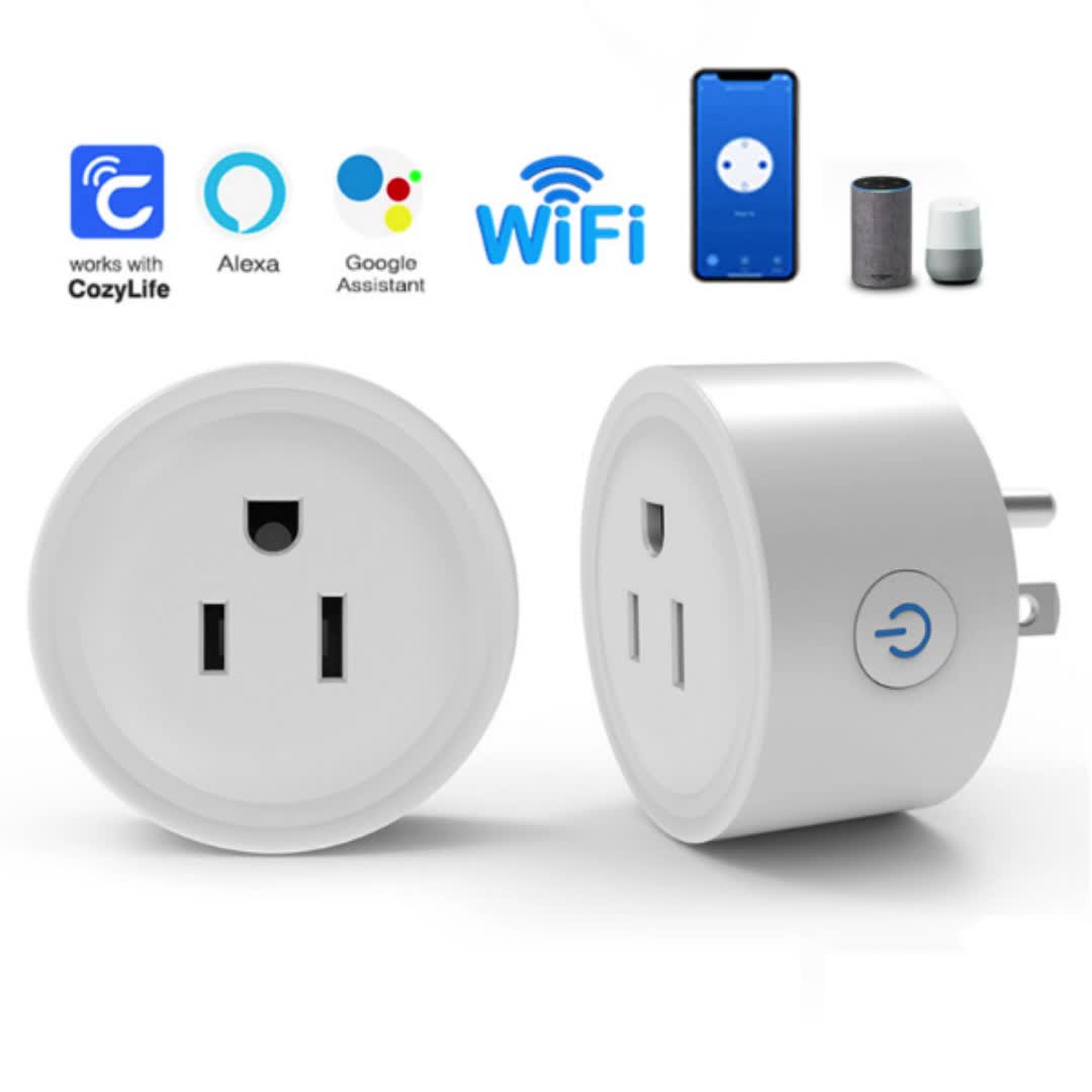 GHome Smart Plug, Outlet Extender Surge Protector Dual Smart  Socket Work with Alexa and Google Home, Mini Wi-Fi Plugs Control  Independently Or Together,10A, No Hub Required, Fcc Listed (2 Pack),White 