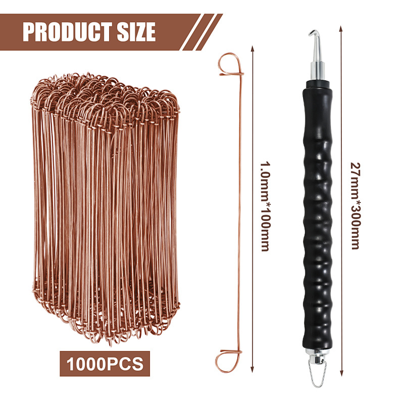 TEMU Kit complet de clôture comprenant des forets de 140 mm et 100 mm, 1000 fils de fixation, des pinces et un outil de de fil pour l'installation de