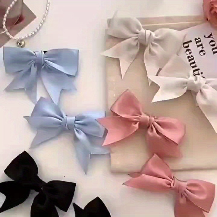 YourFinalTouch Skinny Satin Schoolgirl, Satin Bow, Satin Hair Bow, Hair Bows, Satin Ribbon, Hair Ribbon, Hair Bows for Women, Bow Hair Tie, Bows, Clips