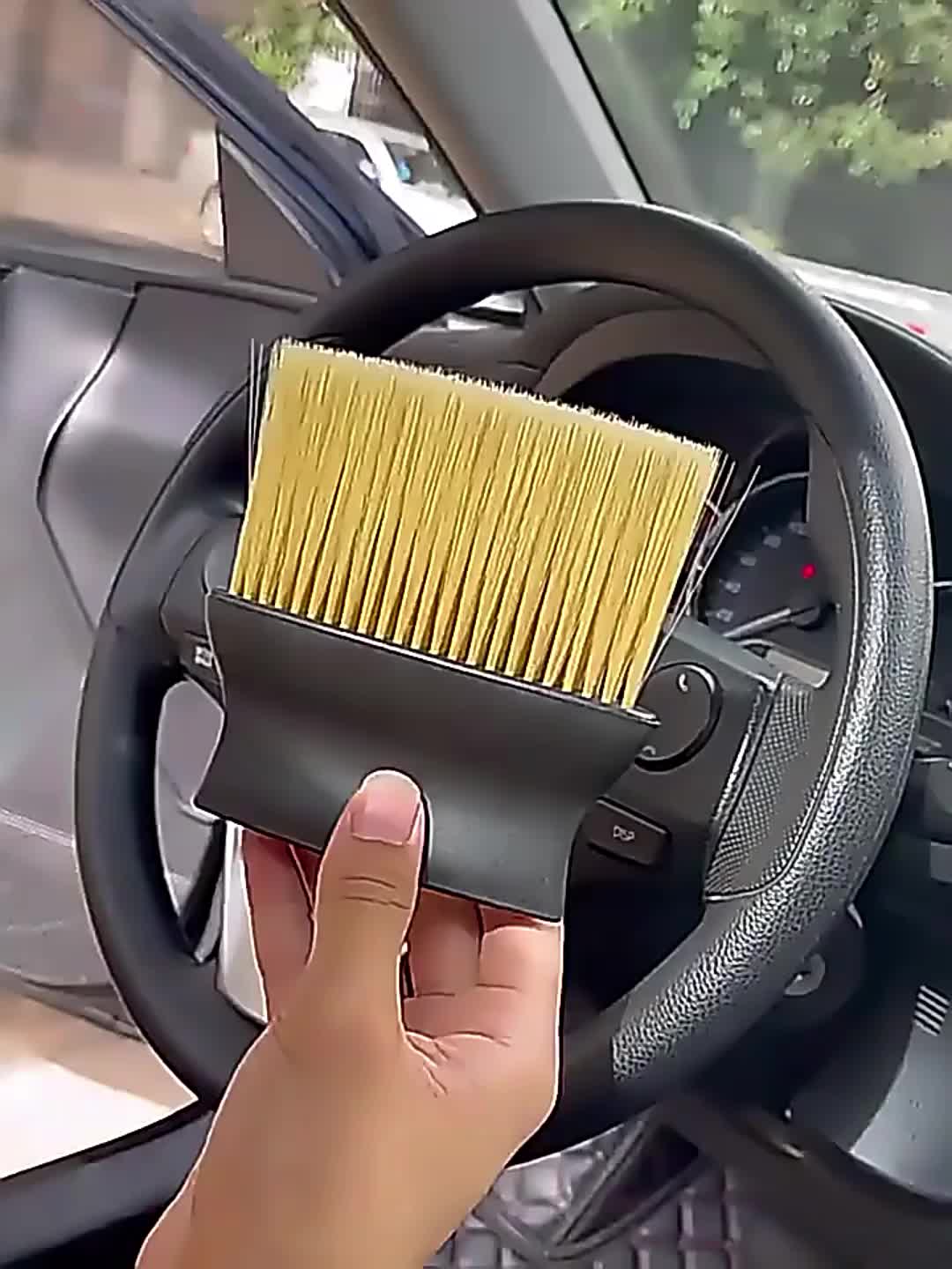Dockapa Car Vent Cleaner Brush - Auto Car AC Vent Detailing Brush with Wooden Handle | Automotive Detailing Brushes for Interior Air Vents Dashboard, Home