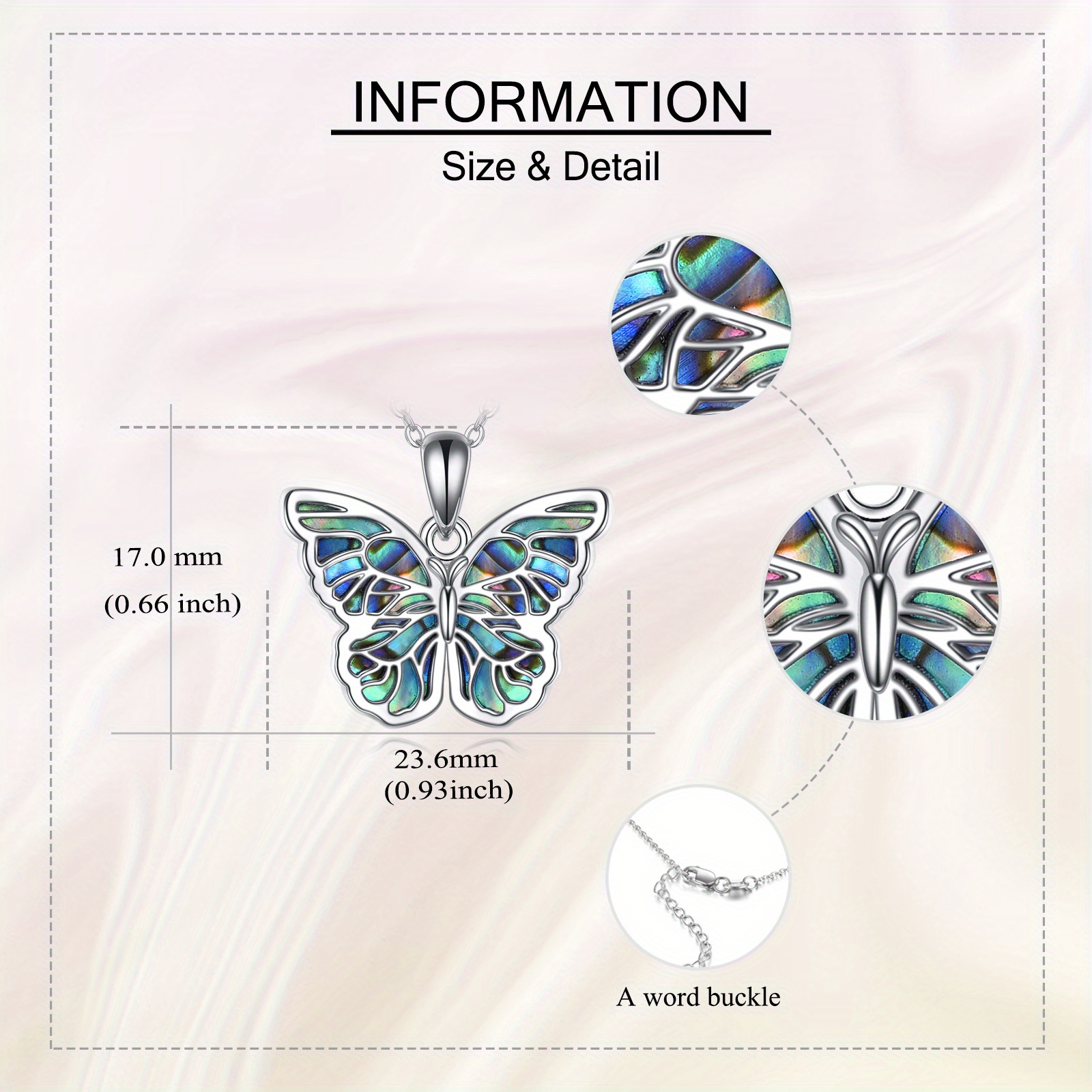 Women's 925 Sterling Silver Butterfly Pendant Necklace
