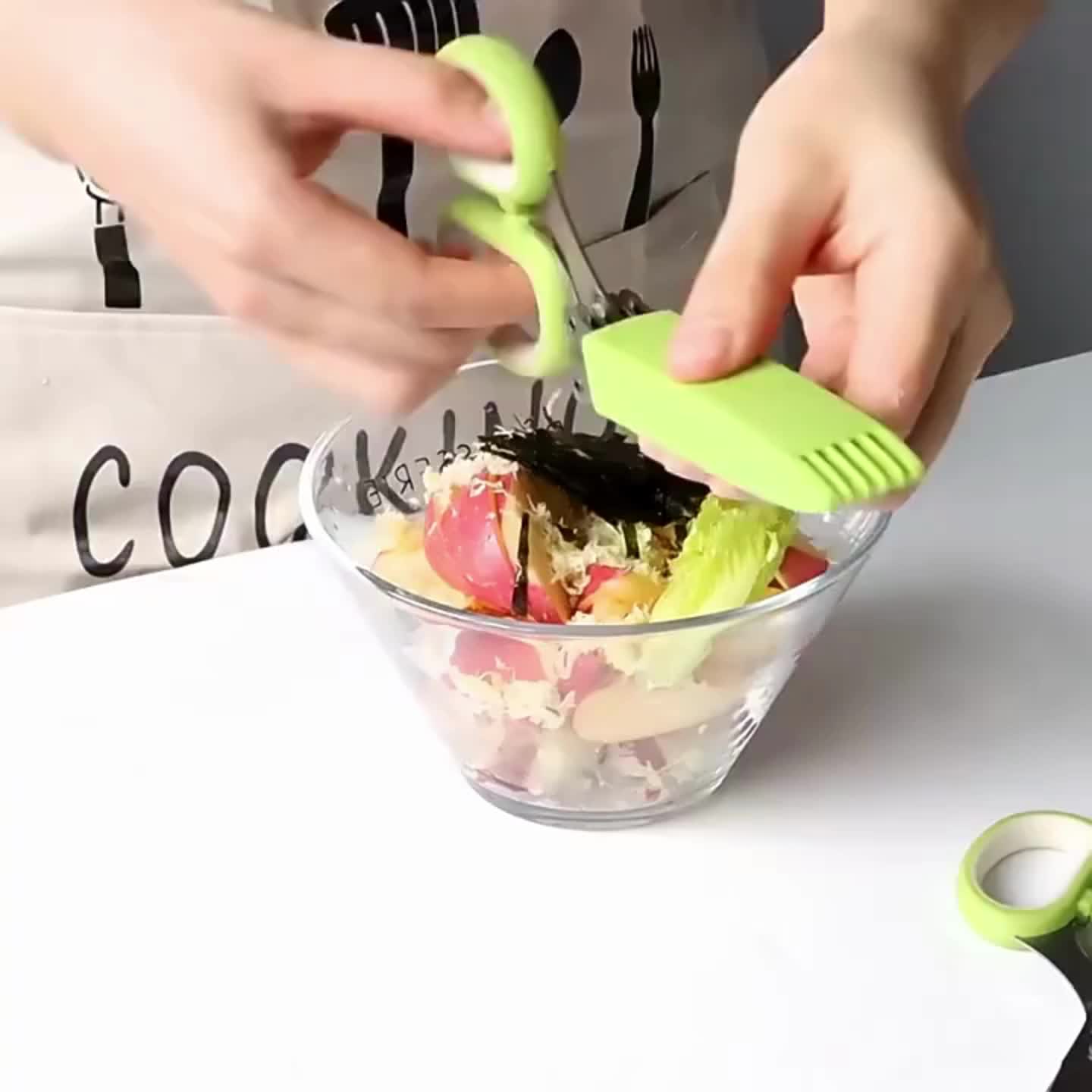 Multifunctional Stainless Steel Kitchen Scissors with 3 5 Layers Quick Shredder