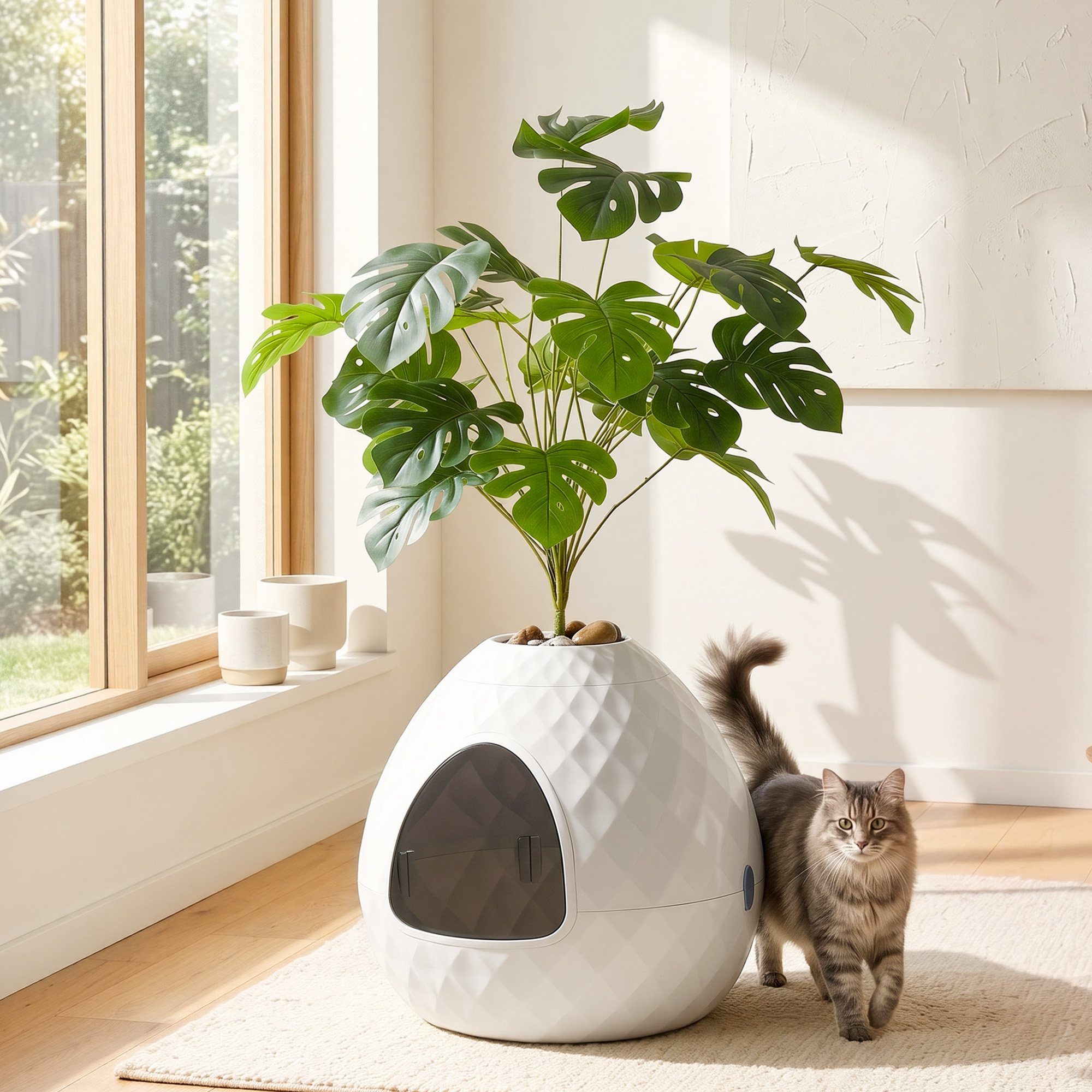 TEMU I.pet Cat Litter Box Hidden Litter Tray Enclosure Planter White
